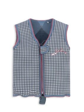 NWT Konges Slojd Kids Swim Vest - Blue Gingham with Pink Trim